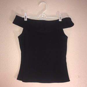 GUESS nylon black off the shoulder shirt
